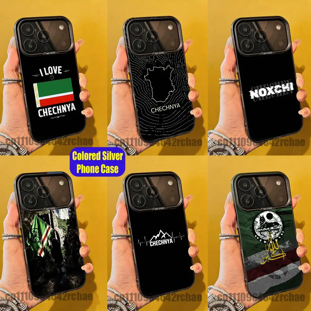 For Chechnya Chechen Wolf Noxchi Phone Case For iPhone 15 17 12 14 13 16 11 E Max Plus Air Pro Mini Grey Silver Cover