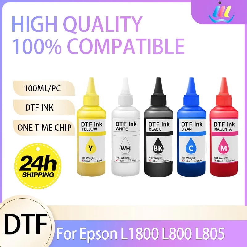 

100ML DTF Ink For Epson L800 L805 DX5 DX7 XP600 I3200 L1800 I4720 I5113 PrintHead Printers DTF Transfer Film DTF Film Printer