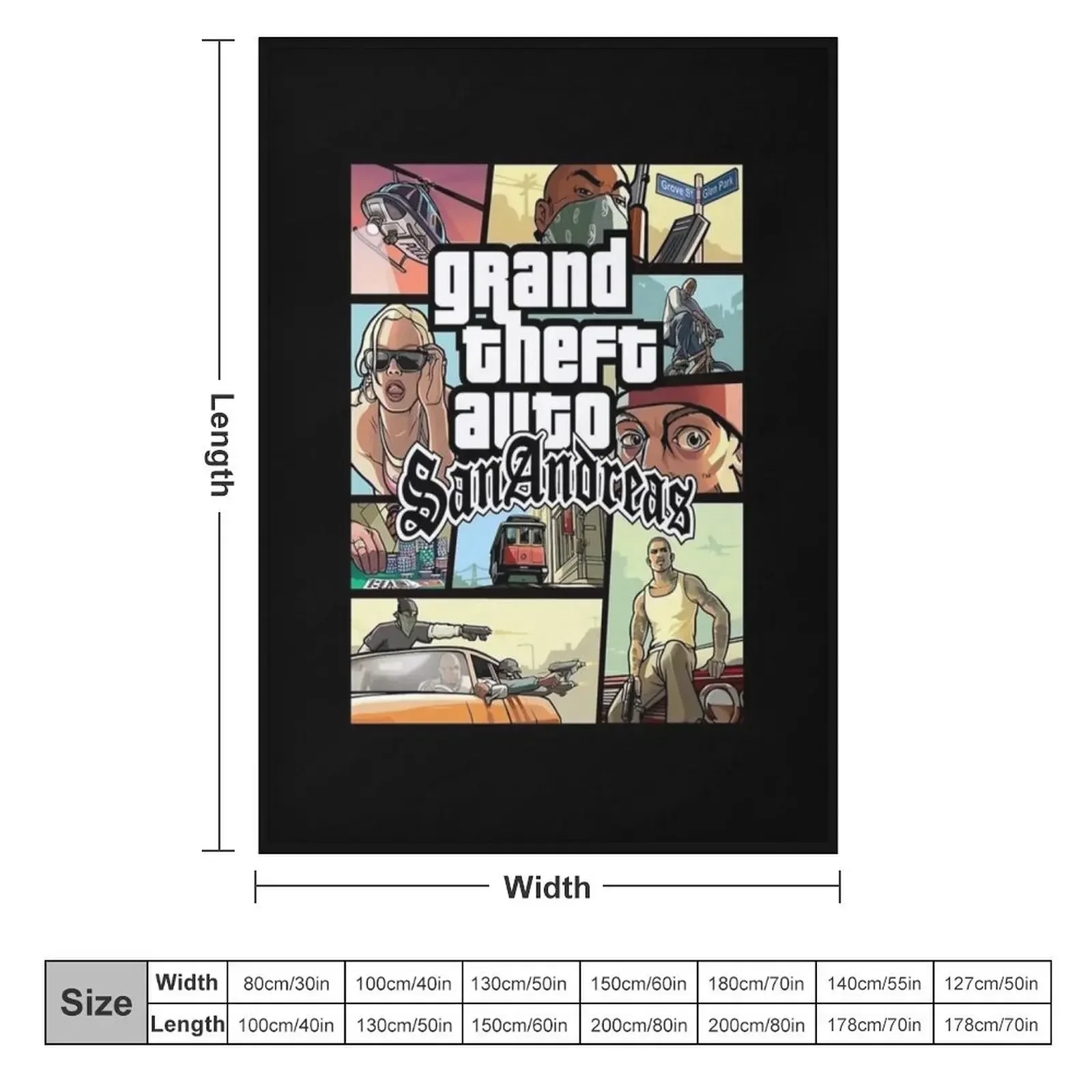 GTA San Andreas Cool Gift Halloween Day, Thanksgiving, Christmas Day Throw Blanket Blankets For Bed Weighted Blankets