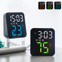 Digital Alarm Clock with Temperature Adjustable Brightness Voice Control Digital Clocks Electronic Wall Mounted Clock 12/24H