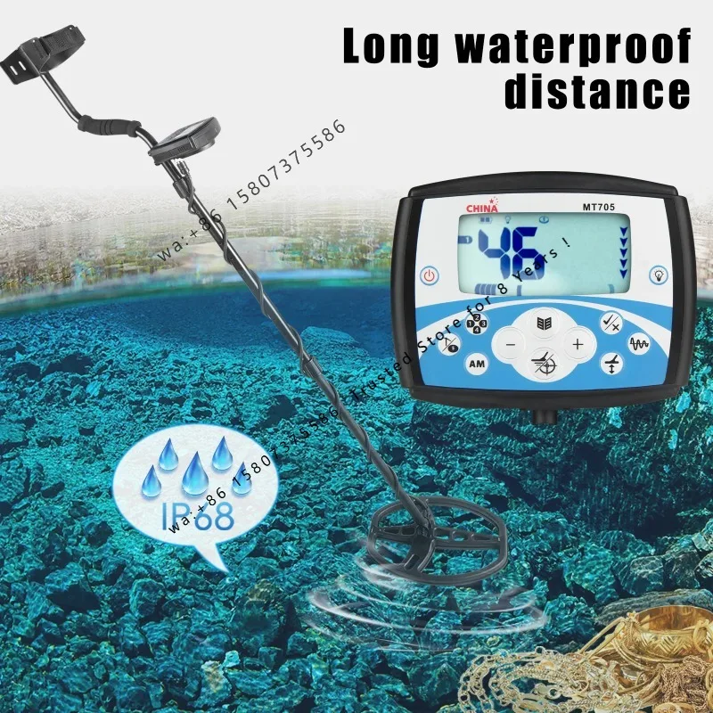 MT705 Professional Underground Metal Detector High Sensitivity Waterproof Search Coil Metal Detecting Tool Treasure Pinpointer