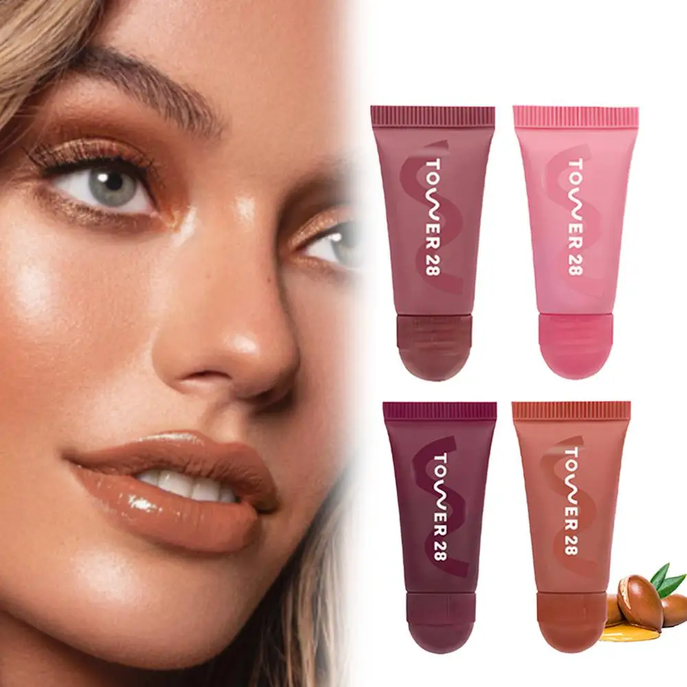 4-delige lipverzorgingsset Getinte gekleurde lippenbalsem Hydraterende lipgloss Vitamine E Verrijkte natuurlijke kleur voor vrouwen Draagbaar dagelijks cadeau