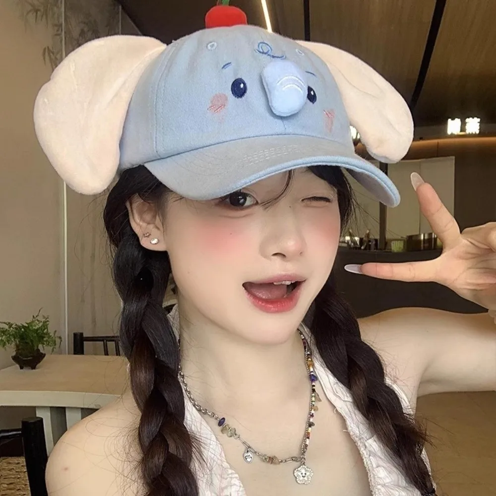 

Cartoon Cute Elephant Baseball Cap Animals Versatile Peaked Cap Casual Y2k Sun Hat Outdoor