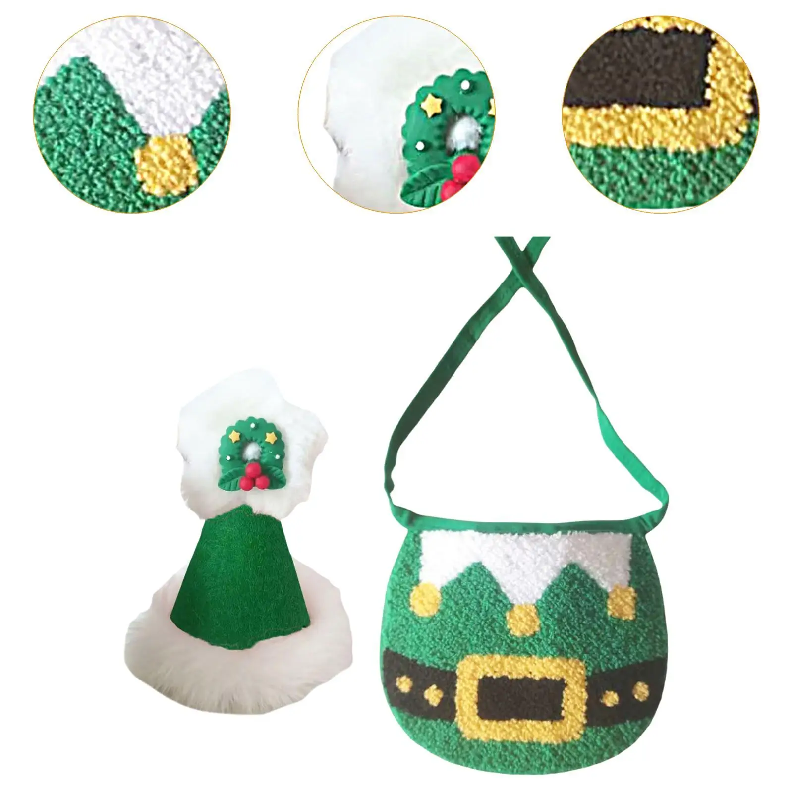 مريلة للحيوانات الأليفة لعيد الميلاد مع قبعة للحفلات والمهرجانات، هدية رائعة من البوليستر، وشاح لطيف للعطلات، إكسسوارات أزياء للحيوانات الأليفة سهلة التنظيف