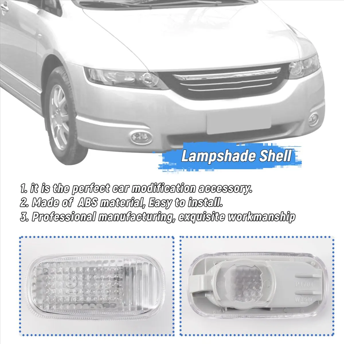 #80X (White)2Pc Car Side Baffle Turn Signal Light Lamp Shade Shell Cover Housing,Automotive Parts & Accessories