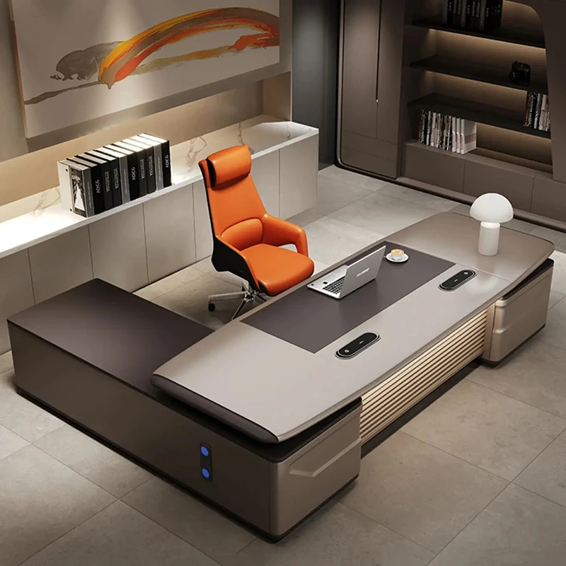 Luxury L Shaped Office Desk Simple Modern Drawers Storage Computer Desk Floor Organizers Standing Mesa De Escritorio Furniture