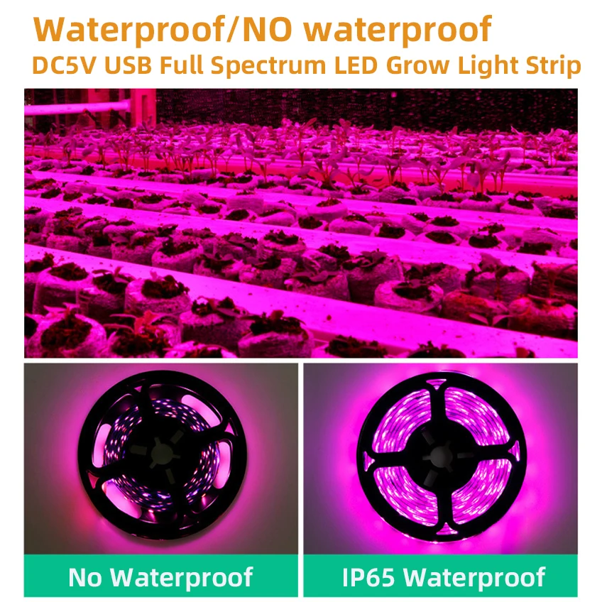 5V USB Led Plant Growing Light  Full Spectrum Hydroponic Grow Lamps Indoor Plants Greenhouse Flowers Seeds Phyto Lamp Strip