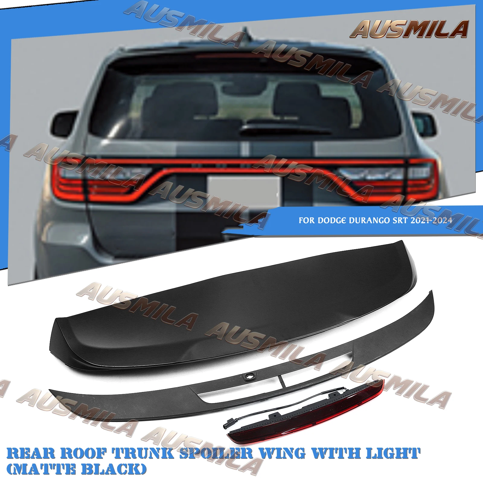 Rear Trunk Spoiler Lip Roof Wing Flap Trim For Dodge Durango SRT 2021 2022 2023 2024