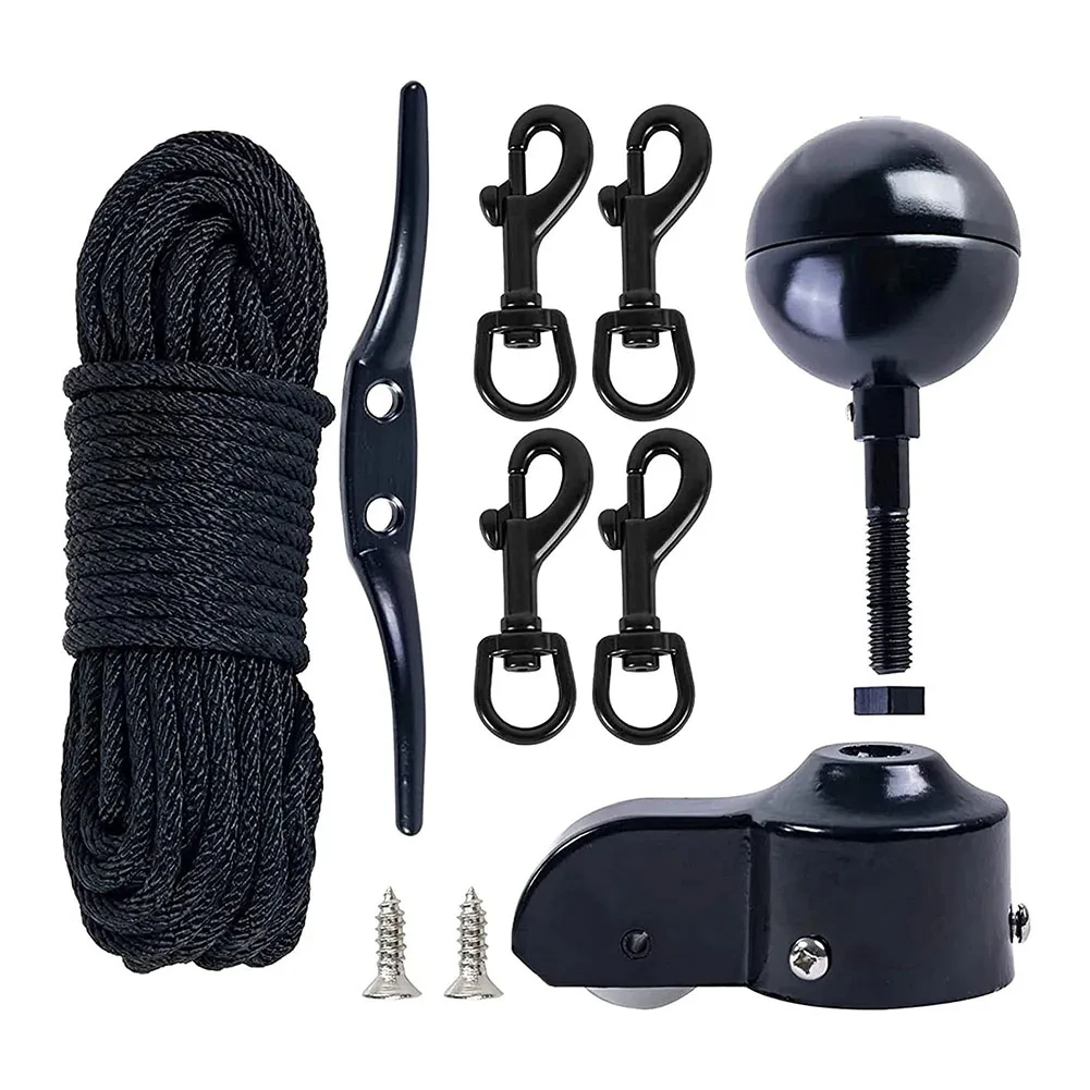 As Shown Flagpole Accessories Flag Accessories Cast Aluminum Truck Heavy-Duty Flag Halyard Nickel-Plated Hooks