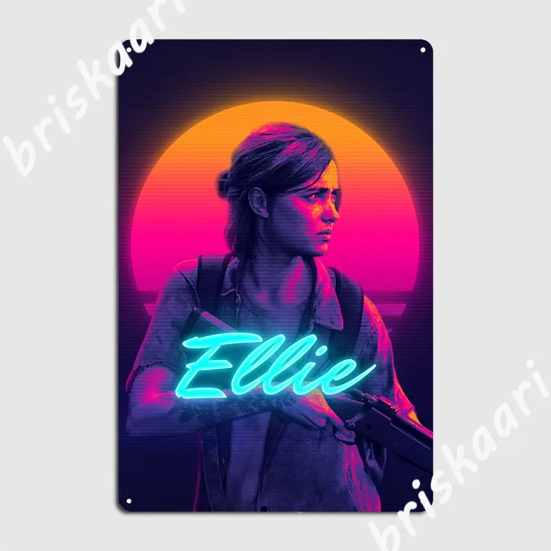 Ellie The Last Of Us Metal Sign Cinema Living Room Designing Club Bar Plates Tin sign Poster