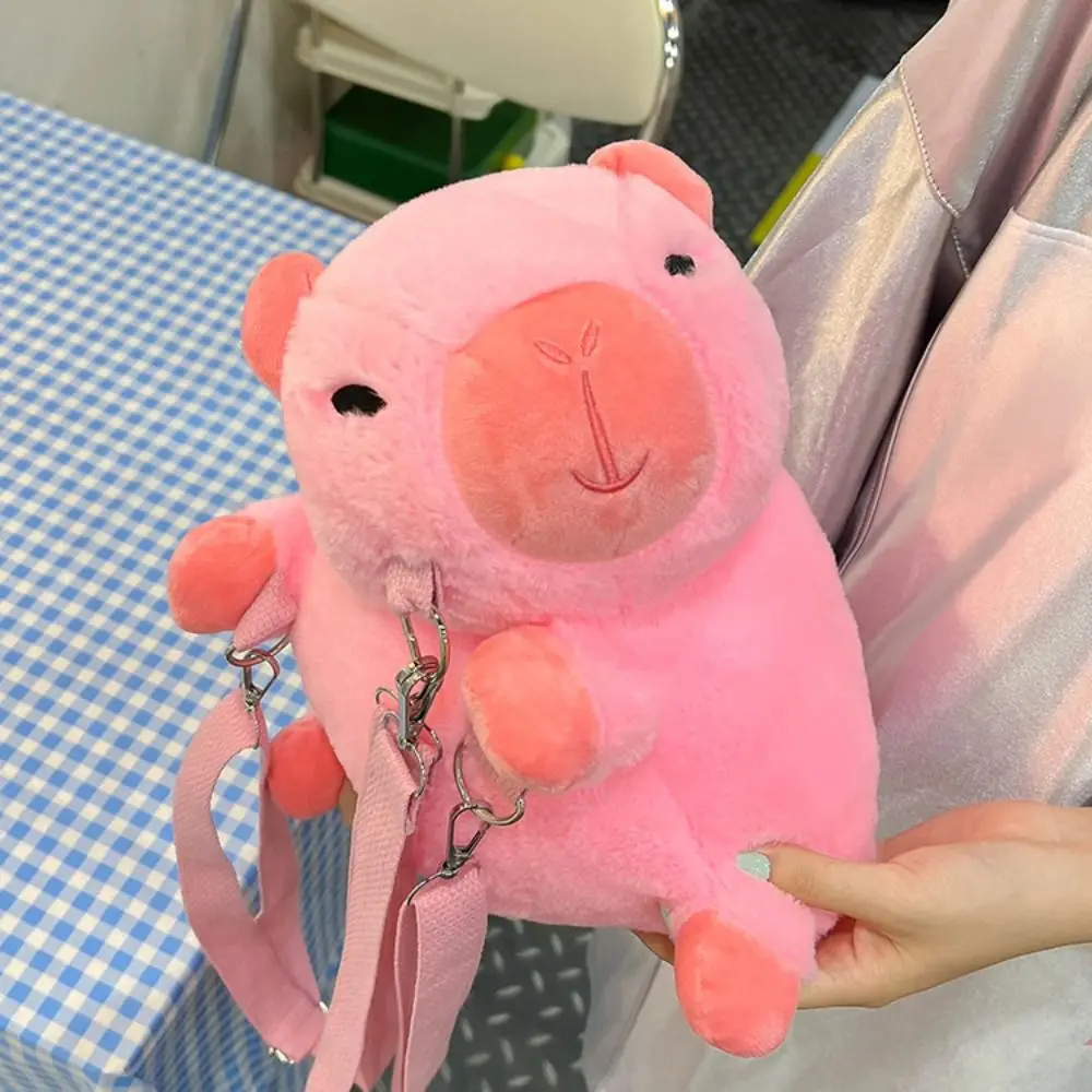 Sac à dos en peluche Capybara pour étudiants, sac d'école léger, sac de voyage portable, mignon, dessin animé beurre, animaux créatifs