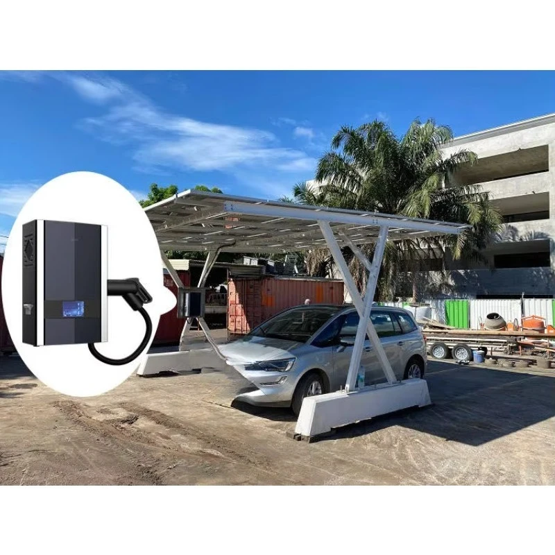 Solar electric vehicle charger charging station Home solar panels and LiFePO4 battery AC electric vehicle charging station