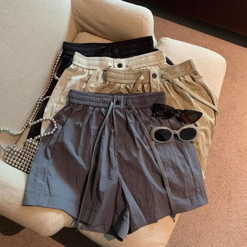 Casual Quick-Dry Shorts Women Summer Thin High-Waist Loose Wide-Leg Short Pants Y2k Women's Cycling Jogging Shorts Female Shorts