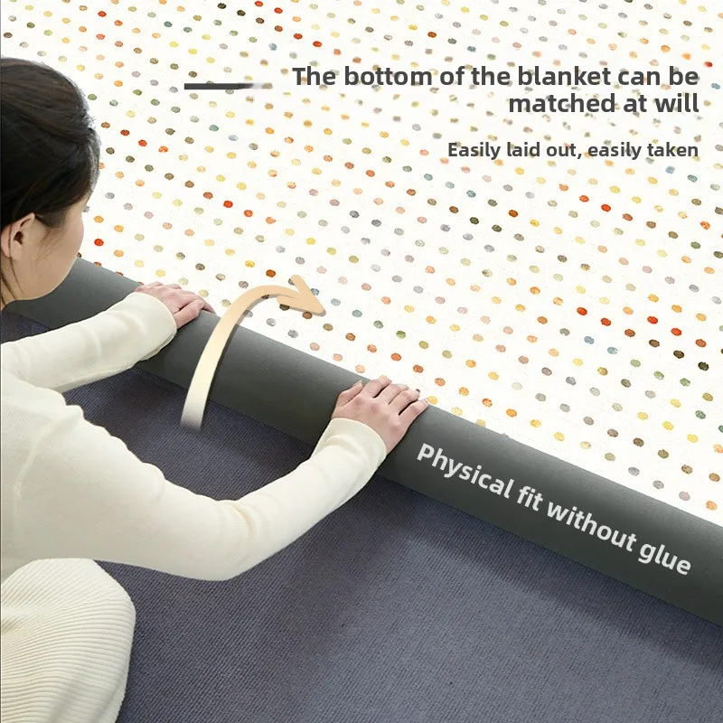 Colorful Dot Washable Rug, Removable Play Mat for Kids Bedroom & Playroom