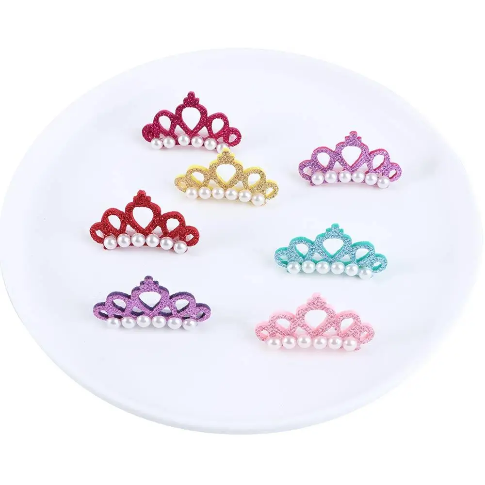 DIY Glittering Pet Decor Crown Shape Bows Cute for Puppy,Cat Pet Grooming Supplies Dog Accessories Pet Hairpins Pets Hair Clips