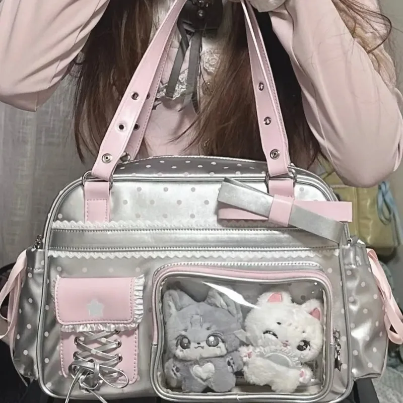 New Style Girl's Sweet Hidden Ulzzang Ita Bag Dolls Bag Cute Large Capacity Y2K Shoulder Crossbody Bag Concert Hidden Light Sign