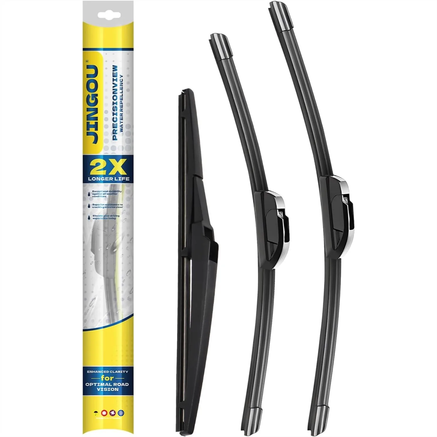 

Windshield Wiper Blades 26/16/10 Inch, Compatible with Toyota RAV4 2013-2018, Silent Natural Rubber, Easy Installation, 3 Pack
