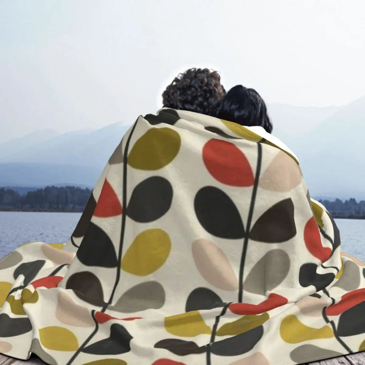 Orla Kiely hyppa coperta in flanella colorata Multi stelo Design 1960 moda retrò coperta da tiro divano biancheria da letto Lounge trapunta 150*125cm