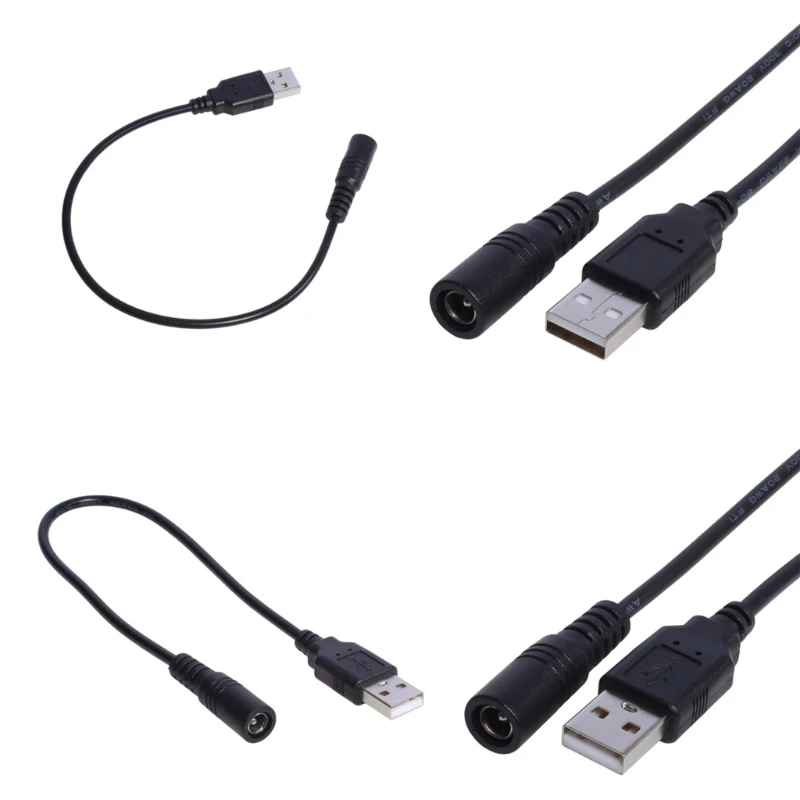 Câble d'alimentation USB mâle DC5521 5V, cordon adaptateur pour ventilateur/haut-parleur USB