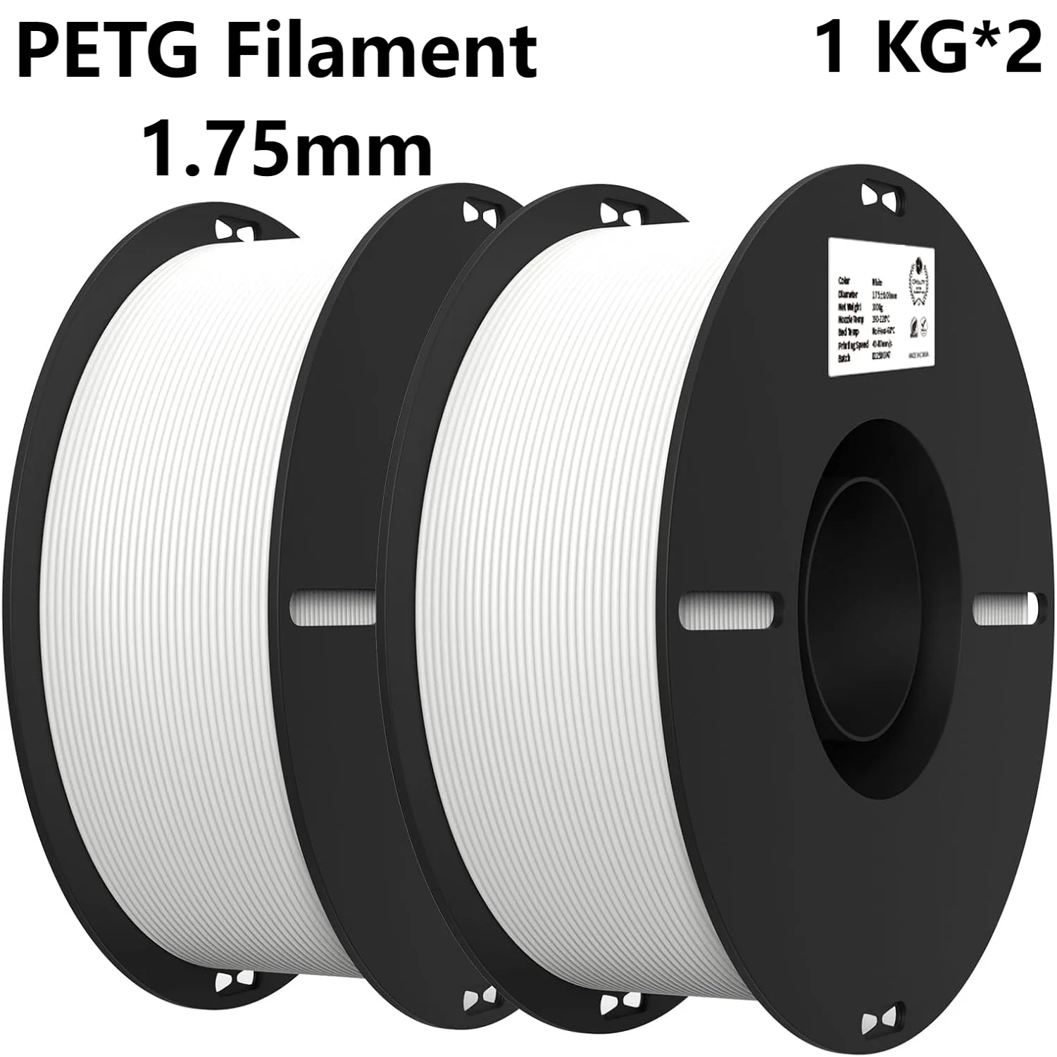 

Нить PETG 1,75 мм, 2 кг, прочная нить для 3D-принтера PETG, подходит для большинства 3D-принтеров FDM (белый, белый)