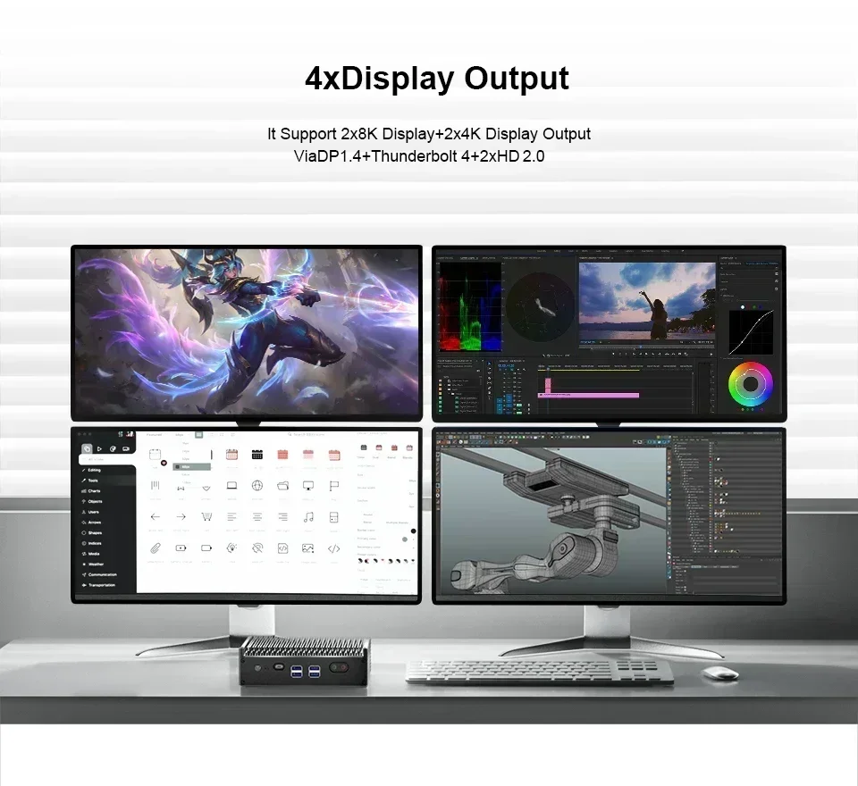 ファンレス設計のミニPC,Intel Core i5, i7,デュアルLAN, Windows 11,コンピューターゲーム,産業用PC,Chatreey-IT12-F