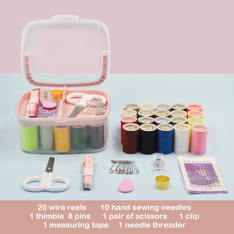 1 Set Sewing Kit Box Multifunction Portable Sewing Kit Storage Box Hand Sewing Needlework Household Sewing Tools DIY Garments