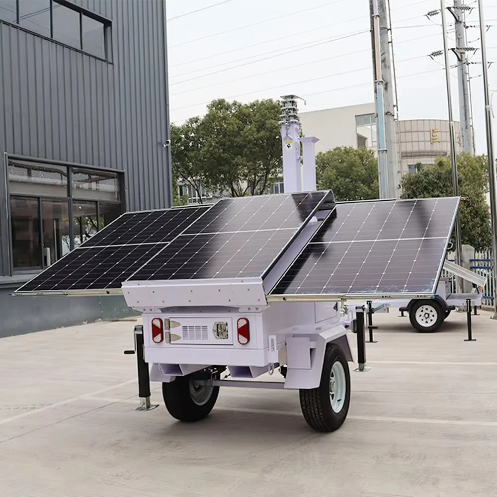 Multi-Power Mobile Trailer Light Tower Solar and Diesel Dual Power Switchable All-Weather Continuous Working Lighting Customized