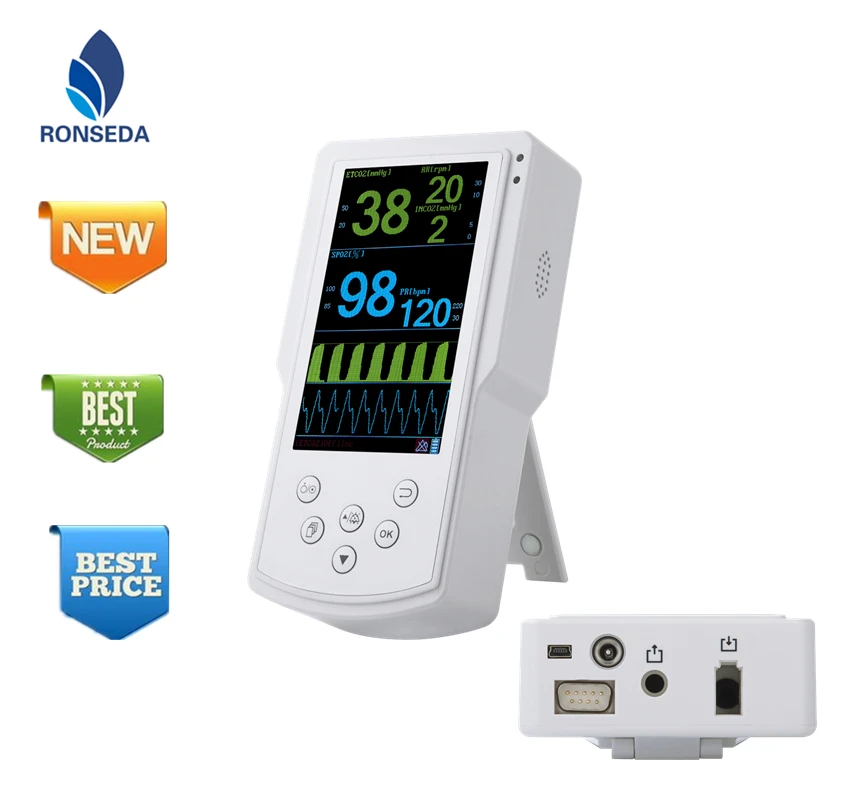 Veterinary Etco2 Handheld Capnograph Monitor Veterinary Pulse Oximeter Monitor