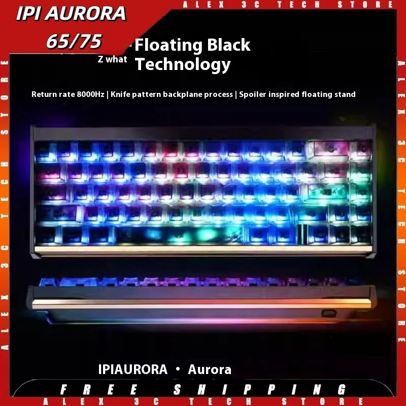 

IPI AURORA 65 75, механическая клавиатура, магнитный переключатель, режим USB, 8000 Гц, 0,125 мс, задержка 0,01 мм, RT, RGB, игровая клавиатура, ПК, геймер, на заказ