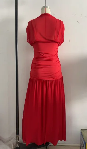 Abiti Autunno-Estate 2025 Gonna lunga da donna con temperamento mezzo dolcevita cucita a rete