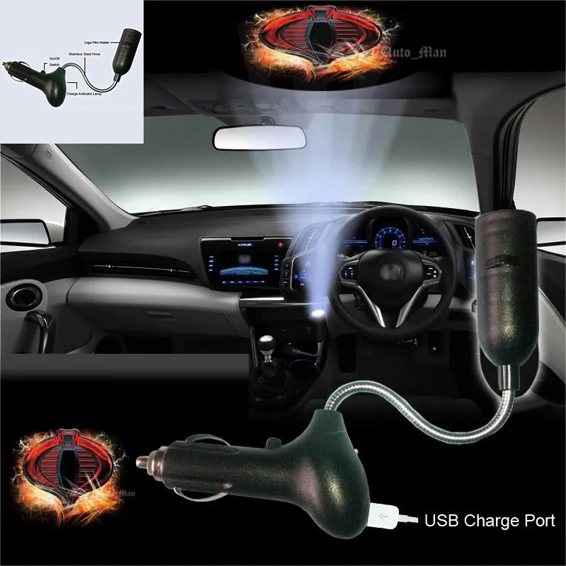 

1 Pieces Cobra Eye Logo LED Atmosphere Light Dome Roof Shadow Lamp Ghost Decorative Car Cigarette Laser Projector