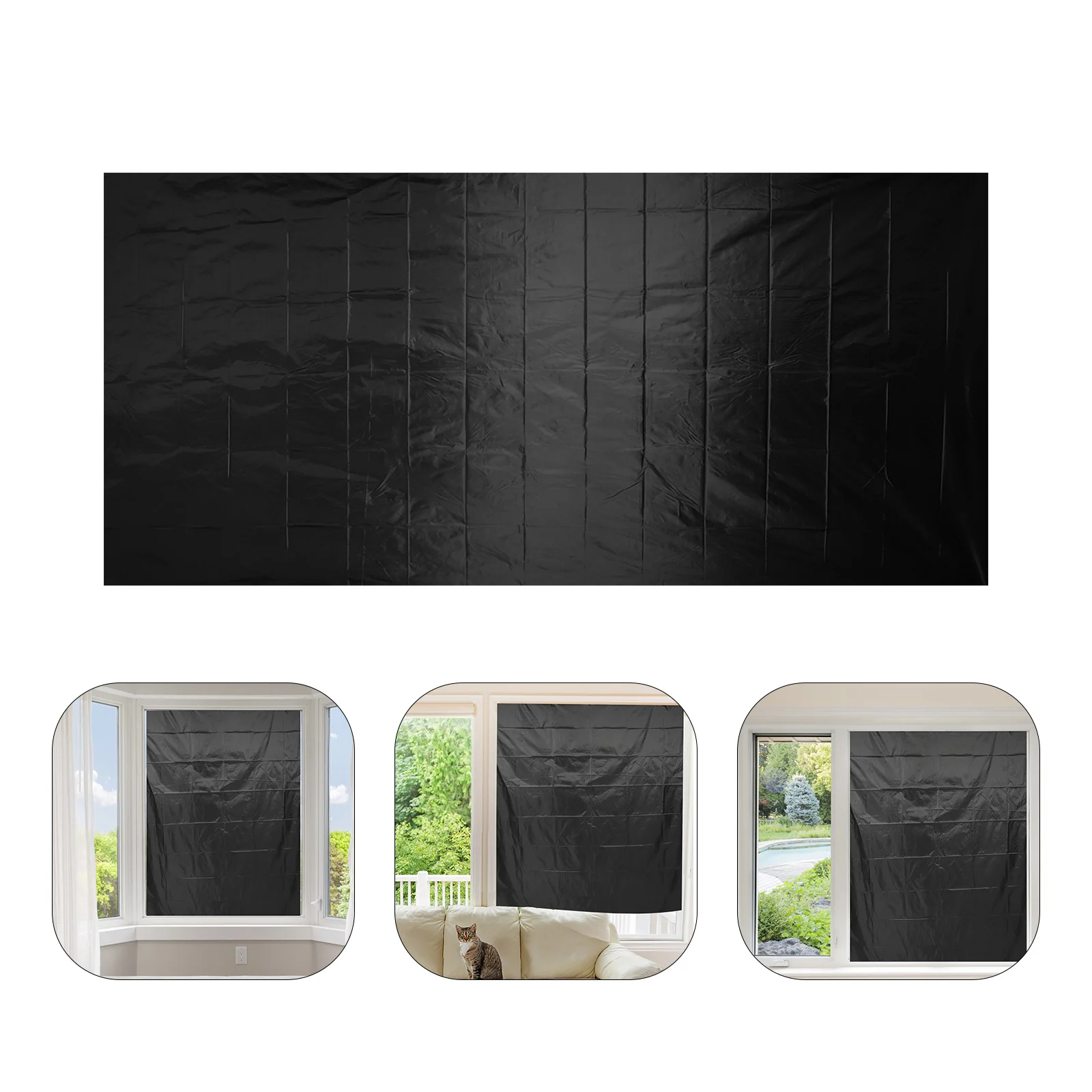 

1Sets Blackout Shades Full Light Blocking Portable DIY Cut Size Window Curtain Temporary Cover for Nursery Bedroom Travel