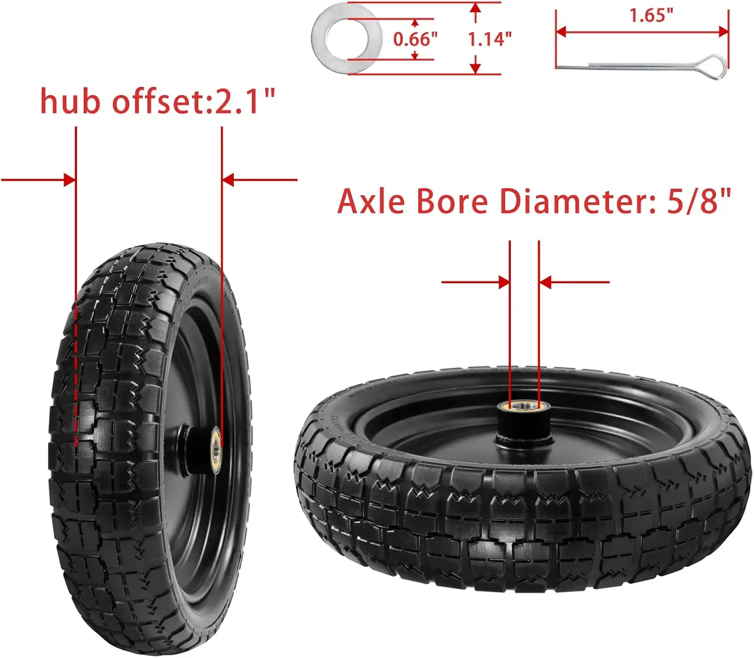 لعجلات عربة الغوريلا 13 بوصة استبدال إطارات عربة الغوريلا 4.00-6 إطارات صلبة خالية من مسطحة وعجلة للشاحنات اليدوية/