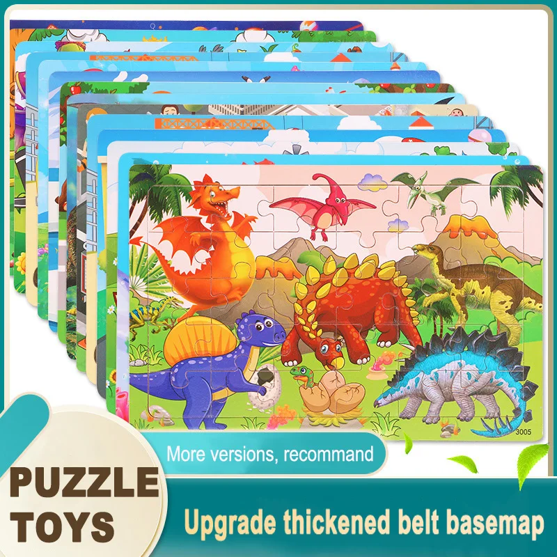 Wooden Jigsaw 3d Puzzle Kids Cartoon Animal Vehicle Puzzles Game Baby Early Learning Educational Toys parenting skill