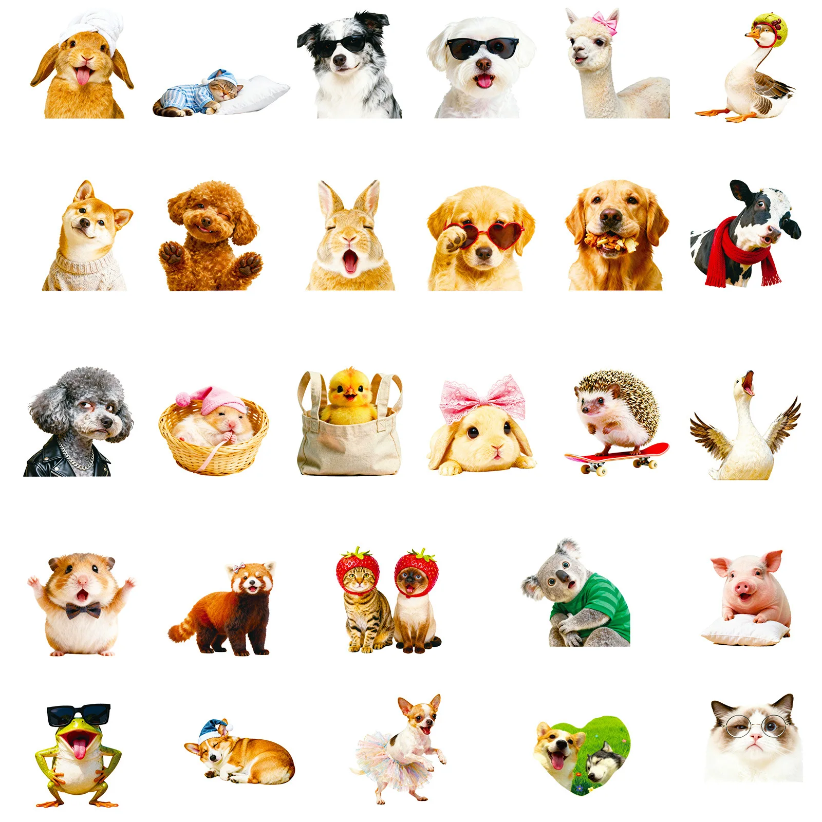 10/56PCS Nette Tier Cartoon Aufkleber Kawaii Hund Katze Graffiti Dekoration DIY Spielzeug Kühlschrank Laptop Gitarre Auto fahrrad Skateboard Aufkleber