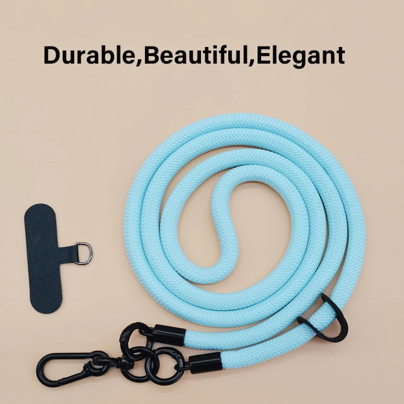 8MMx120CM Bold Long Mobile Phone Lanyard Universal Crossbody Hanging Shoulder Strap Detachable Neck Cord Anti-Lost Lanyard Patch
