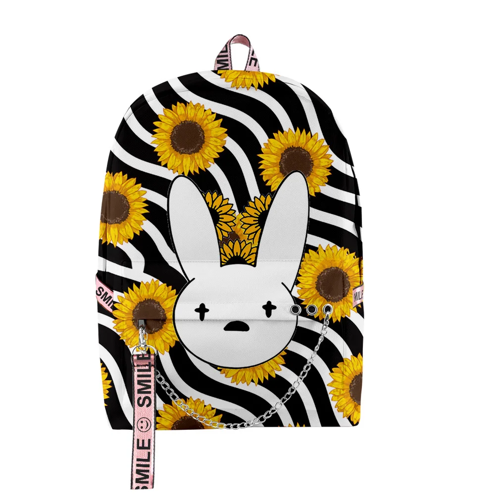 

Роскошная новинка, крутые школьные сумки Bad Bunny, унисекс, оксфорды с 3D принтом, водонепроницаемые многофункциональные дорожные рюкзаки для ноутбука