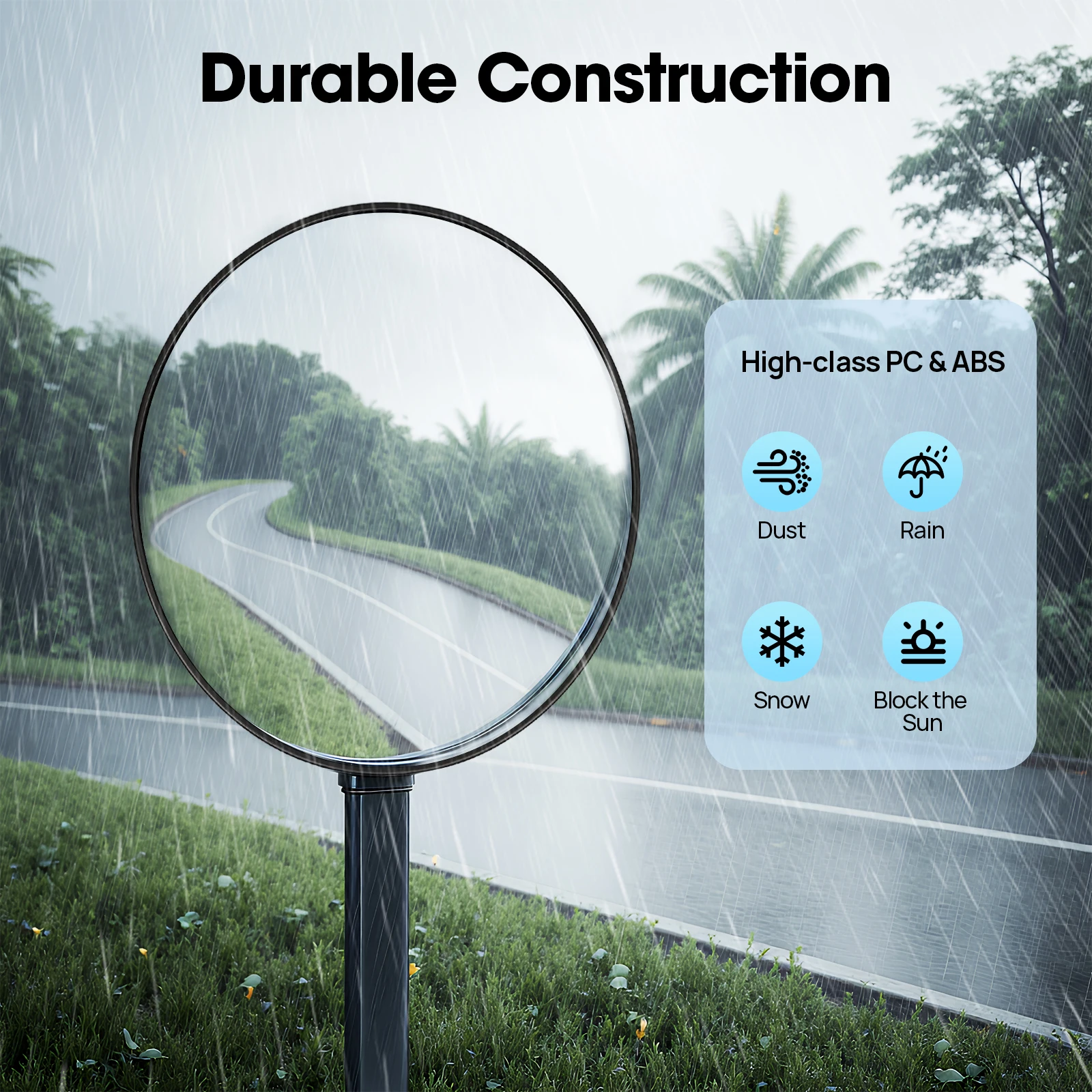 Convex Safety Mirror 30cm Diameter 135° Wide Angle Traffic Mirror for Warehouse Parking Lot Blind Corner