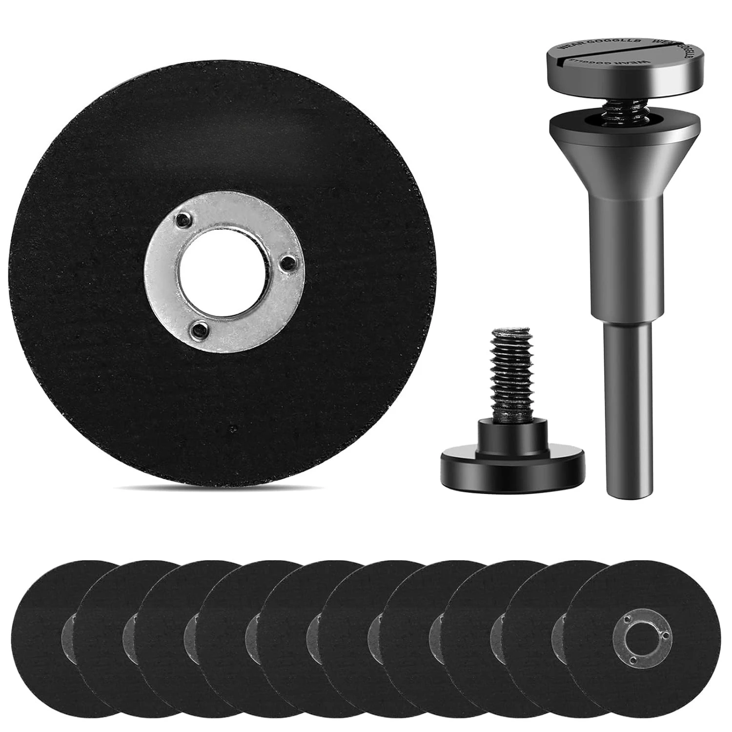 

10 шт. 3-дюймовое отрезное колесо для шлифовальной машины и 1 шт. держатель оправки для крепления отрезного круга 3/8 "и 1/4" Отверстие для пневматических шлифовальных машин