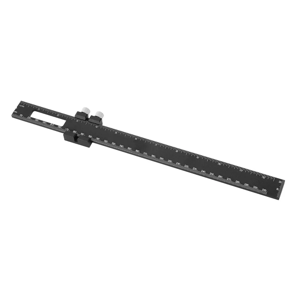 Aluminum Alloy T Square Ruler Metric Inch Scale Angle Measuring Adjustable Slide Ruler Slide Stop Ruler For Workshop