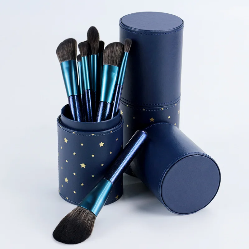 SAIANTTH Explosion 8pcs blue sky makeup brushes set foundation eyeshadow concealer cosmetic tool full portable Storage barrel