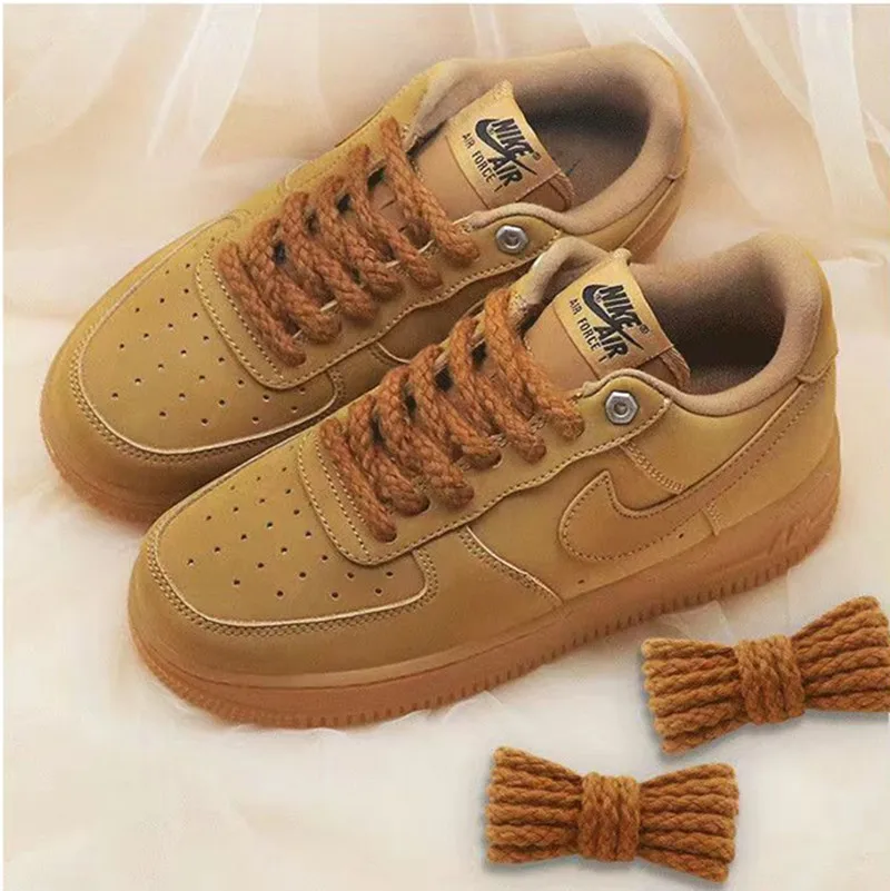 Autumn Wheaten Shoelaces Men Women Trend Basketball Brown Flat Round Shoe Laces Sport Casual Personalized Boots Shoes Laces