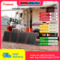 Dokio 97W 150W 195W 295W Portable Foldable Solar Panel with 12V Controller Flexible Solar Panel for Family Camping Trip