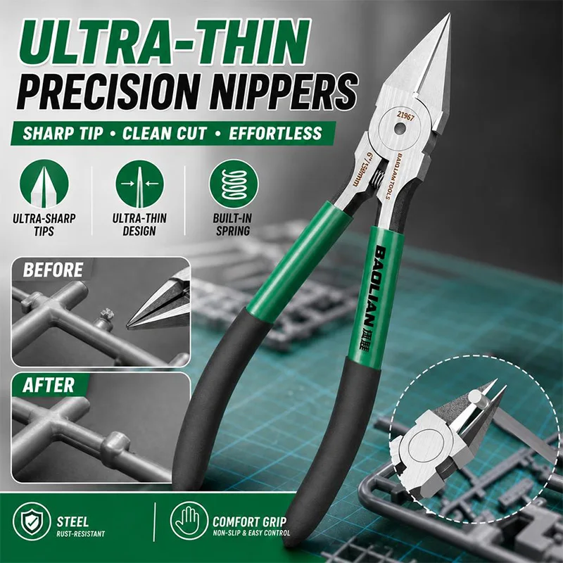 Ultra-sharp Flush Cutter Pliers – High Hardness Thin Blade Diagonal For Electricians Wire Stripper Cutting Tool Accessories