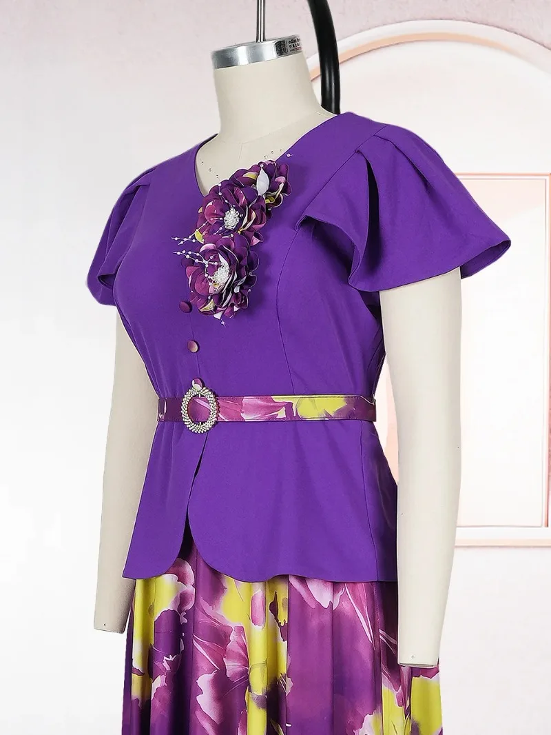 

Women's African Dashiki Midi Dress V-neck Short Sleeve Polyester Autumn Fashion Party Evening Wear 2026
