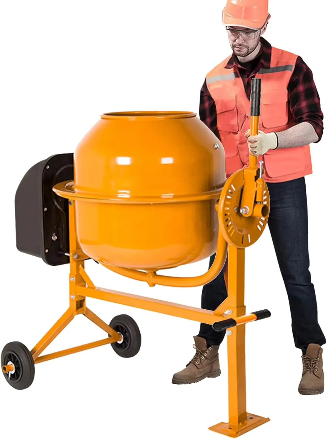 Mixer 4.2 Cu Ft Heavy Duty Portable Electric Cement Mixer Electric Concrete Concrete Mixer Machine Wheelbarrow Mud M