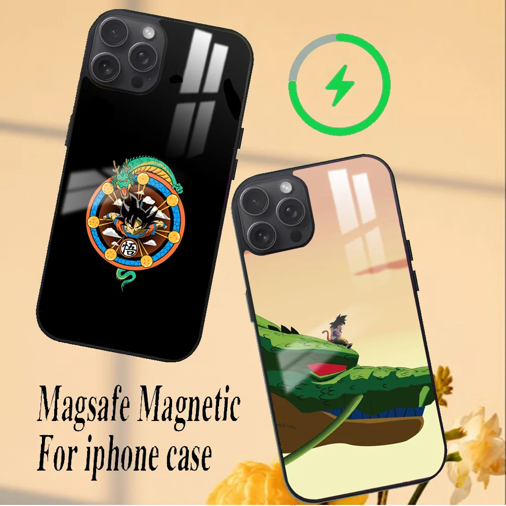 D-Dragon Ball Cool Goku Phone Case For iPhone 16 15 14 13 12 11 PRO MAX PLUS Mini Magnetic wireless mirror phone case