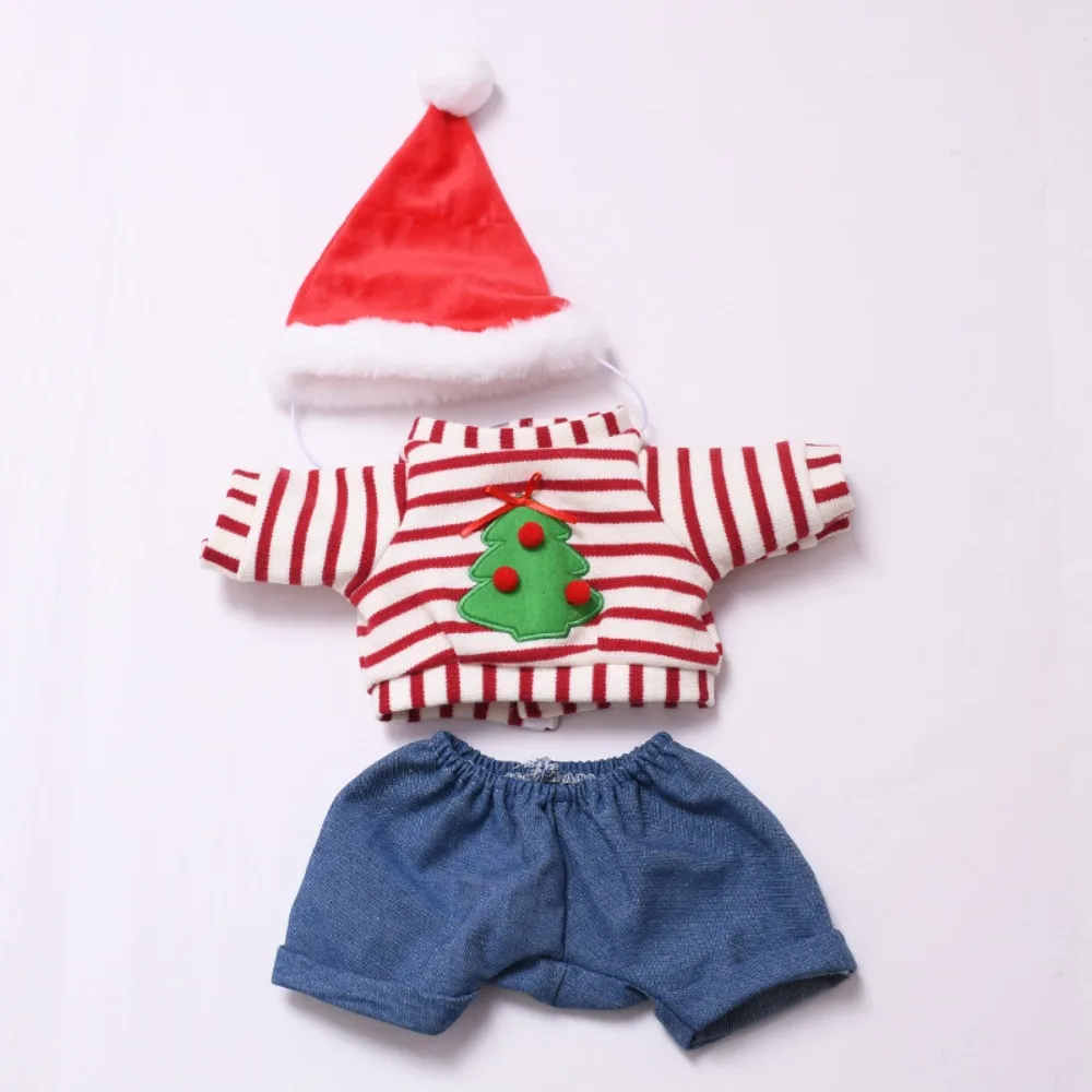 For 38cm Labubu Doll Clothing Striped Christmas Tree Costume Dress Up Dolls Accessories Changing Dress Playing House Game Toys