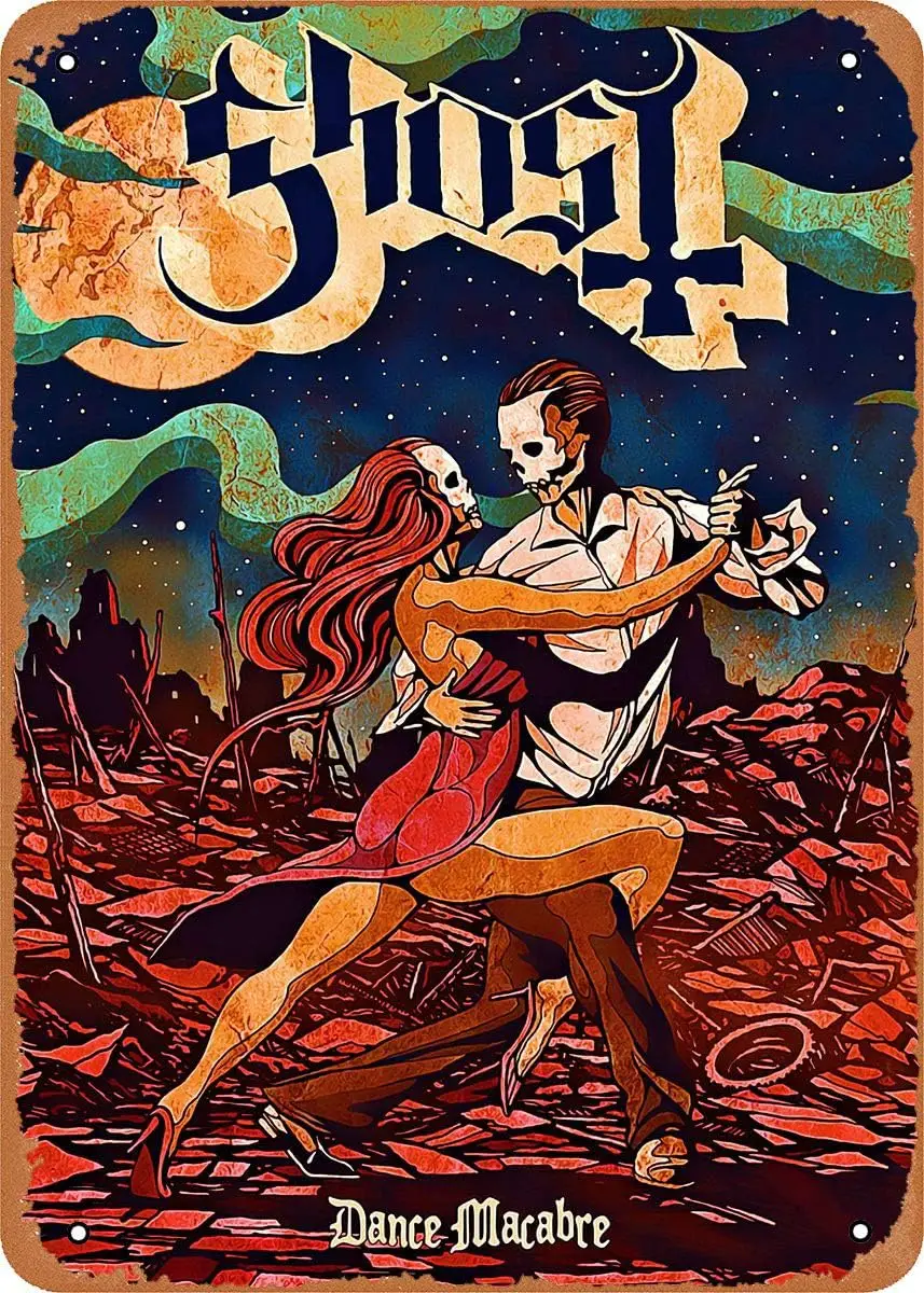 1w,Band Ghost Bc Plaque Poster Metal Tin Sign  Vintage Retro Wall Decor-aluminum