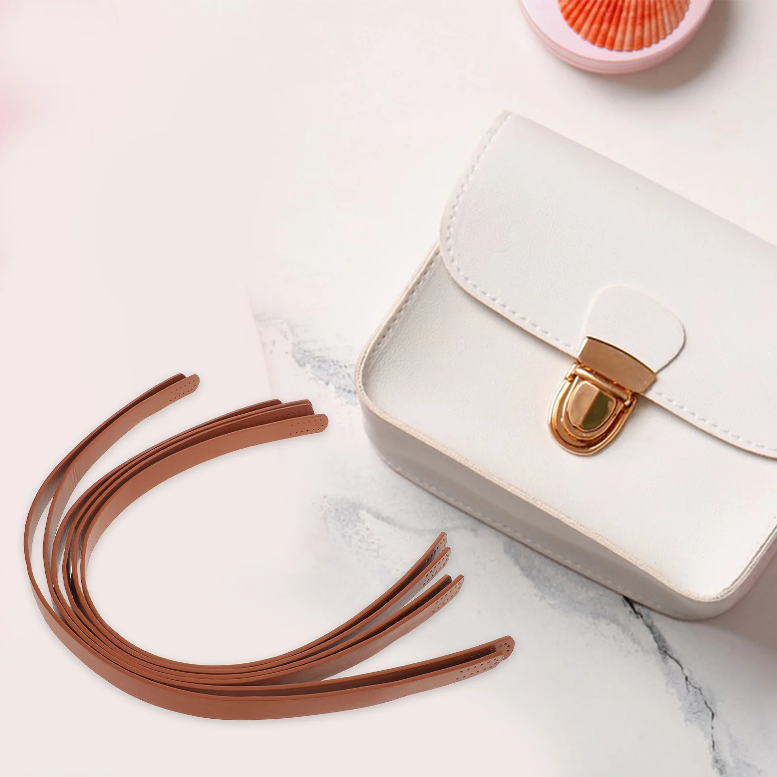 

6Pcs Handmade PU Bag Handle Strap Replacement Comfortable Sewing Handles for Tote Purse Handbag Making DIY Accessories